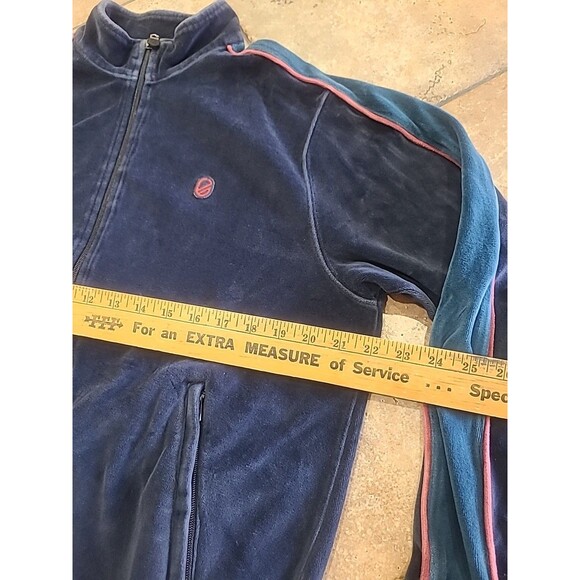 Extracurricular Full Zip Jacket Mens Med Velour Streetwear Casual Preppy - Picture 5 of 7